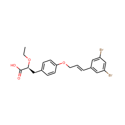 CCO[C@@H](Cc1ccc(OC/C=C/c2cc(Br)cc(Br)c2)cc1)C(=O)O ZINC000028948386