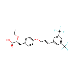 CCO[C@@H](Cc1ccc(OC/C=C/c2cc(C(F)(F)F)cc(C(F)(F)F)c2)cc1)C(=O)O ZINC000028948388