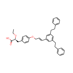 CCO[C@@H](Cc1ccc(OC/C=C/c2cc(CCc3ccccc3)cc(CCc3ccccc3)c2)cc1)C(=O)O ZINC000028948425