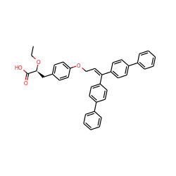 CCO[C@@H](Cc1ccc(OCC=C(c2ccc(-c3ccccc3)cc2)c2ccc(-c3ccccc3)cc2)cc1)C(=O)O ZINC000001553970