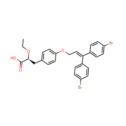 CCO[C@@H](Cc1ccc(OCC=C(c2ccc(Br)cc2)c2ccc(Br)cc2)cc1)C(=O)O ZINC000001553971