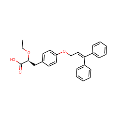 CCO[C@@H](Cc1ccc(OCC=C(c2ccccc2)c2ccccc2)cc1)C(=O)O ZINC000012358209