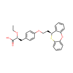 CCO[C@@H](Cc1ccc(OCC[C@@H]2Sc3ccccc3Oc3ccccc32)cc1)C(=O)O ZINC000012358178