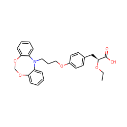 CCO[C@@H](Cc1ccc(OCCCN2c3ccccc3OCOc3ccccc32)cc1)C(=O)O ZINC000012358186