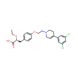 CCO[C@@H](Cc1ccc(OCCN2CC=C(c3cc(Cl)cc(Cl)c3)CC2)cc1)C(=O)O ZINC000045497256