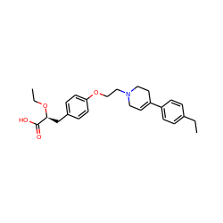 CCO[C@@H](Cc1ccc(OCCN2CC=C(c3ccc(CC)cc3)CC2)cc1)C(=O)O ZINC000045505935