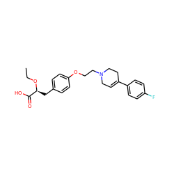 CCO[C@@H](Cc1ccc(OCCN2CC=C(c3ccc(F)cc3)CC2)cc1)C(=O)O ZINC000045496198