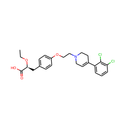 CCO[C@@H](Cc1ccc(OCCN2CC=C(c3cccc(Cl)c3Cl)CC2)cc1)C(=O)O ZINC000042891775