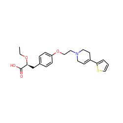 CCO[C@@H](Cc1ccc(OCCN2CC=C(c3cccs3)CC2)cc1)C(=O)O ZINC000040423984