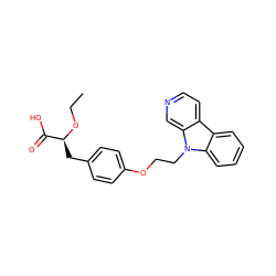 CCO[C@@H](Cc1ccc(OCCn2c3ccccc3c3ccncc32)cc1)C(=O)O ZINC000012358193