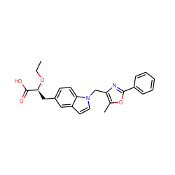 CCO[C@@H](Cc1ccc2c(ccn2Cc2nc(-c3ccccc3)oc2C)c1)C(=O)O ZINC000034717682