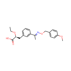 CCO[C@@H](Cc1cccc(/C(C)=N/OCc2ccc(OC)cc2)c1)C(=O)O ZINC000040939173