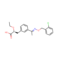 CCO[C@@H](Cc1cccc(/C(C)=N/OCc2ccccc2Cl)c1)C(=O)O ZINC000045498858