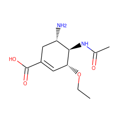 CCO[C@@H]1C=C(C(=O)O)C[C@H](N)[C@H]1NC(C)=O ZINC000004134482