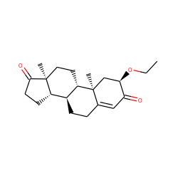 CCO[C@@H]1C[C@@]2(C)C(=CC1=O)CC[C@H]1[C@@H]3CCC(=O)[C@@]3(C)CC[C@@H]12 ZINC000215482234