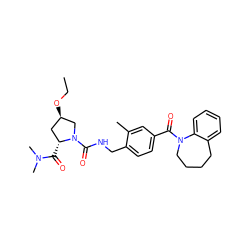 CCO[C@@H]1C[C@@H](C(=O)N(C)C)N(C(=O)NCc2ccc(C(=O)N3CCCCc4ccccc43)cc2C)C1 ZINC000040408140