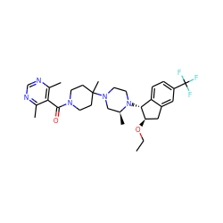 CCO[C@@H]1Cc2cc(C(F)(F)F)ccc2[C@H]1N1CCN(C2(C)CCN(C(=O)c3c(C)ncnc3C)CC2)C[C@@H]1C ZINC000043171152