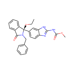 CCO[C@]1(c2ccc3nc(NC(=O)OC)[nH]c3c2)c2ccccc2C(=O)N1Cc1ccccc1 ZINC000226375247