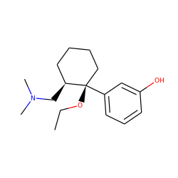 CCO[C@]1(c2cccc(O)c2)CCCC[C@@H]1CN(C)C ZINC000029128384