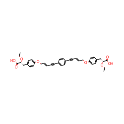 CCO[C@H](Cc1ccc(OC/C=C/C#Cc2ccc(C#C/C=C/COc3ccc(C[C@@H](OCC)C(=O)O)cc3)cc2)cc1)C(=O)O ZINC000095607630