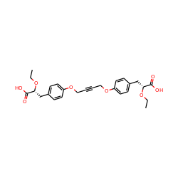 CCO[C@H](Cc1ccc(OCC#CCOc2ccc(C[C@@H](OCC)C(=O)O)cc2)cc1)C(=O)O ZINC000038471981