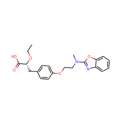 CCO[C@H](Cc1ccc(OCCN(C)c2nc3ccccc3o2)cc1)C(=O)O ZINC000000839219