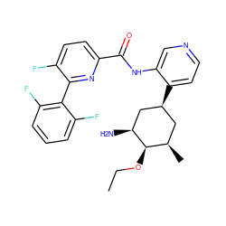 CCO[C@H]1[C@@H](N)C[C@@H](c2ccncc2NC(=O)c2ccc(F)c(-c3c(F)cccc3F)n2)C[C@H]1C ZINC000207166655