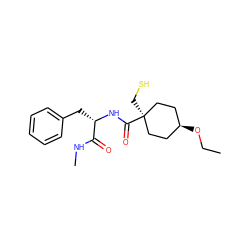 CCO[C@H]1CC[C@@](CS)(C(=O)N[C@@H](Cc2ccccc2)C(=O)NC)CC1 ZINC000100813780