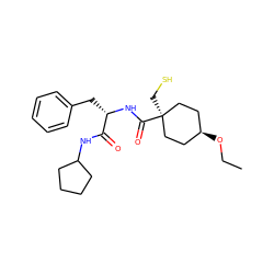 CCO[C@H]1CC[C@@](CS)(C(=O)N[C@@H](Cc2ccccc2)C(=O)NC2CCCC2)CC1 ZINC000100821452