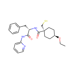 CCO[C@H]1CC[C@@](CS)(C(=O)N[C@@H](Cc2ccccc2)C(=O)Nc2ccccn2)CC1 ZINC000100025051