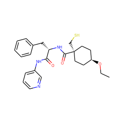 CCO[C@H]1CC[C@@](CS)(C(=O)N[C@@H](Cc2ccccc2)C(=O)Nc2cccnc2)CC1 ZINC000100025050