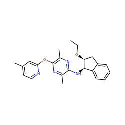 CCO[C@H]1Cc2ccccc2[C@H]1Nc1nc(C)c(Oc2cc(C)ccn2)nc1C ZINC000028956427