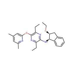 CCO[C@H]1Cc2ccccc2[C@H]1Nc1nc(CC)c(Oc2cc(C)cc(C)n2)nc1CC ZINC000028956462