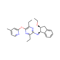 CCO[C@H]1Cc2ccccc2[C@H]1Nc1nc(CC)c(Oc2cc(C)ccn2)nc1CC ZINC000028956377