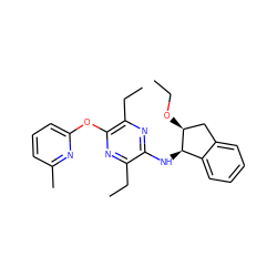 CCO[C@H]1Cc2ccccc2[C@H]1Nc1nc(CC)c(Oc2cccc(C)n2)nc1CC ZINC000028956449