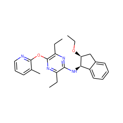 CCO[C@H]1Cc2ccccc2[C@H]1Nc1nc(CC)c(Oc2ncccc2C)nc1CC ZINC000028956443