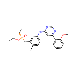 CCO[P@@](=O)(CC)Cc1cc(Nc2cc(-c3ccccc3OC)ncn2)ccc1C ZINC000169346794