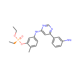 CCO[P@@](=O)(CC)Oc1cc(Nc2cc(-c3cccc(N)c3)ncn2)ccc1C ZINC000169342847