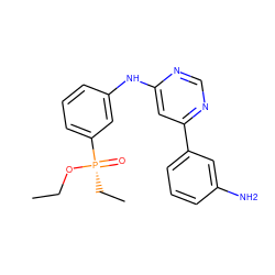 CCO[P@@](=O)(CC)c1cccc(Nc2cc(-c3cccc(N)c3)ncn2)c1 ZINC000169346810