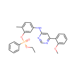 CCO[P@@](=O)(Oc1cc(Nc2cc(-c3ccccc3OC)ncn2)ccc1C)c1ccccc1 ZINC000169342840