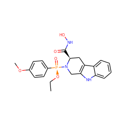 CCO[P@](=O)(c1ccc(OC)cc1)N1Cc2[nH]c3ccccc3c2C[C@@H]1C(=O)NO ZINC000028014429