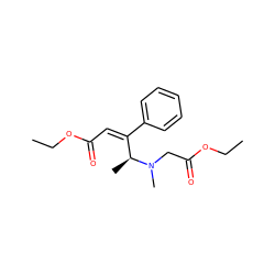 CCOC(=O)/C=C(/c1ccccc1)[C@H](C)N(C)CC(=O)OCC ZINC000013584716