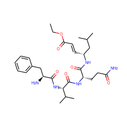 CCOC(=O)/C=C/[C@H](CC(C)C)NC(=O)[C@H](CCC(N)=O)NC(=O)[C@@H](NC(=O)[C@@H](N)Cc1ccccc1)C(C)C ZINC000036184904