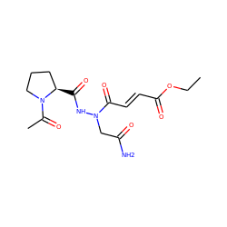 CCOC(=O)/C=C/C(=O)N(CC(N)=O)NC(=O)[C@@H]1CCCN1C(C)=O ZINC000073197928