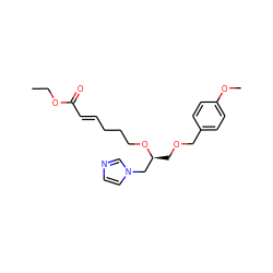 CCOC(=O)/C=C/CCCO[C@@H](COCc1ccc(OC)cc1)Cn1ccnc1 ZINC000029484452