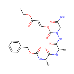 CCOC(=O)/C=C/OC(=O)N(CC(N)=O)NC(=O)[C@H](C)NC(=O)[C@H](C)NC(=O)OCc1ccccc1 ZINC000029489864