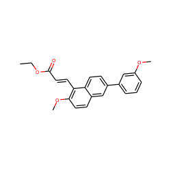 CCOC(=O)/C=C/c1c(OC)ccc2cc(-c3cccc(OC)c3)ccc12 ZINC000096174244