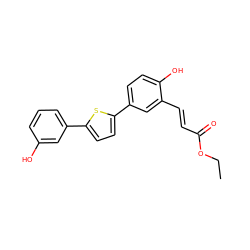 CCOC(=O)/C=C/c1cc(-c2ccc(-c3cccc(O)c3)s2)ccc1O ZINC000045317112