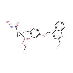 CCOC(=O)[C@@]1(Cc2ccc(OCc3cc(CC)nc4ccccc34)cc2)C[C@@H]1C(=O)NO ZINC000040430842