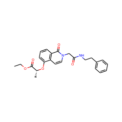 CCOC(=O)[C@@H](C)Oc1cccc2c(=O)n(CC(=O)NCCc3ccccc3)ccc12 ZINC000002712357